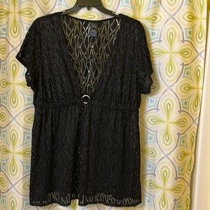 3x black lace Catalina swimsuit cover up 22w-24w